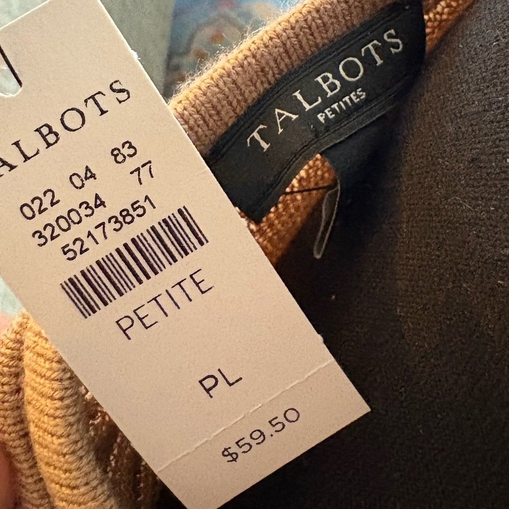 Talbots Tan Ribbed Relaxed Sweater Tank NWT - Picture 3 of 3